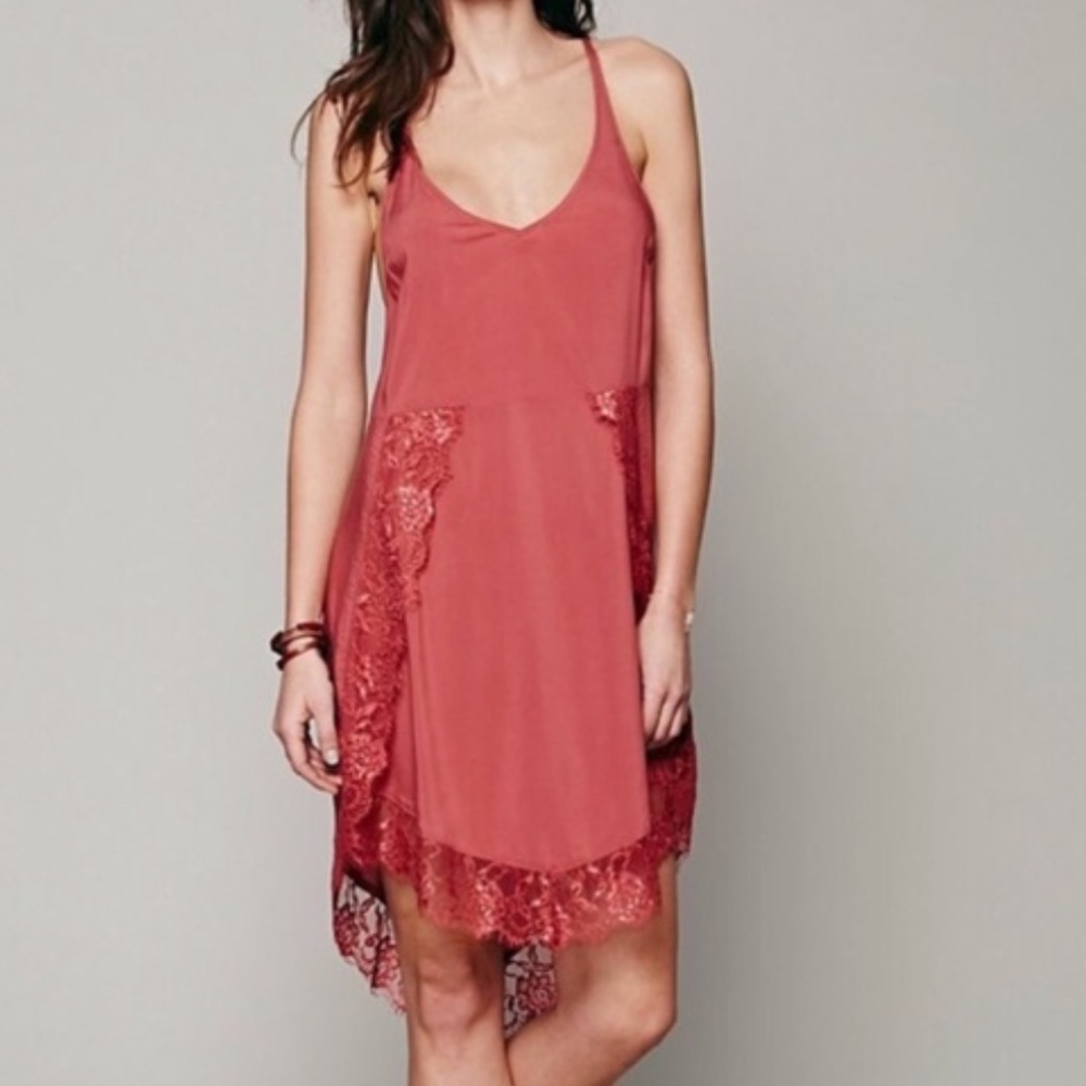Free People Copper Blush Slip Mid Length Dress